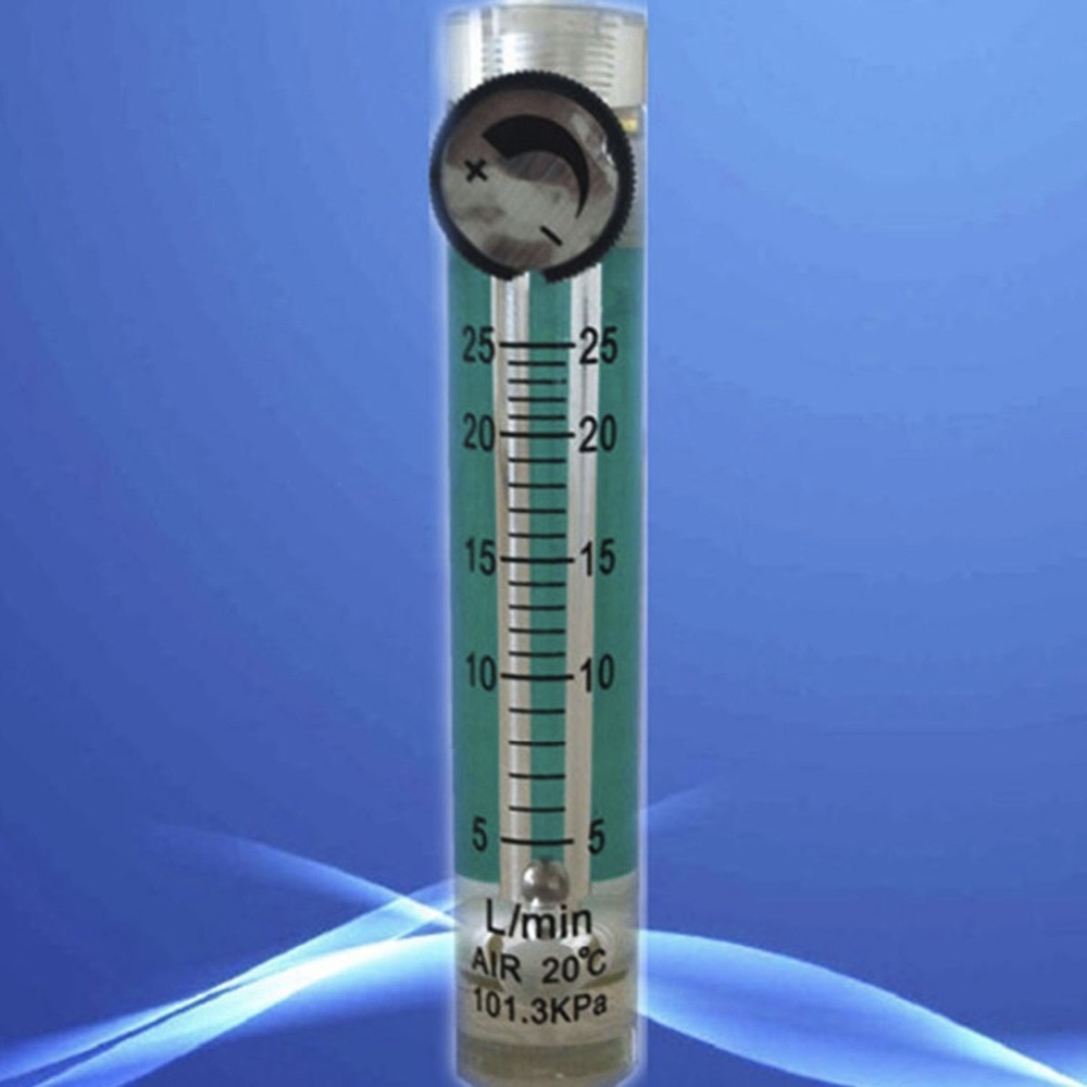 LZQ-5 (5-25) 산소 conectrator 용 제어 밸브가있는 lpm 플라스틱 공기 유량계 (h = 120mm 산소 유량계), 그것은 흐름을 조정할 수 있습니다
